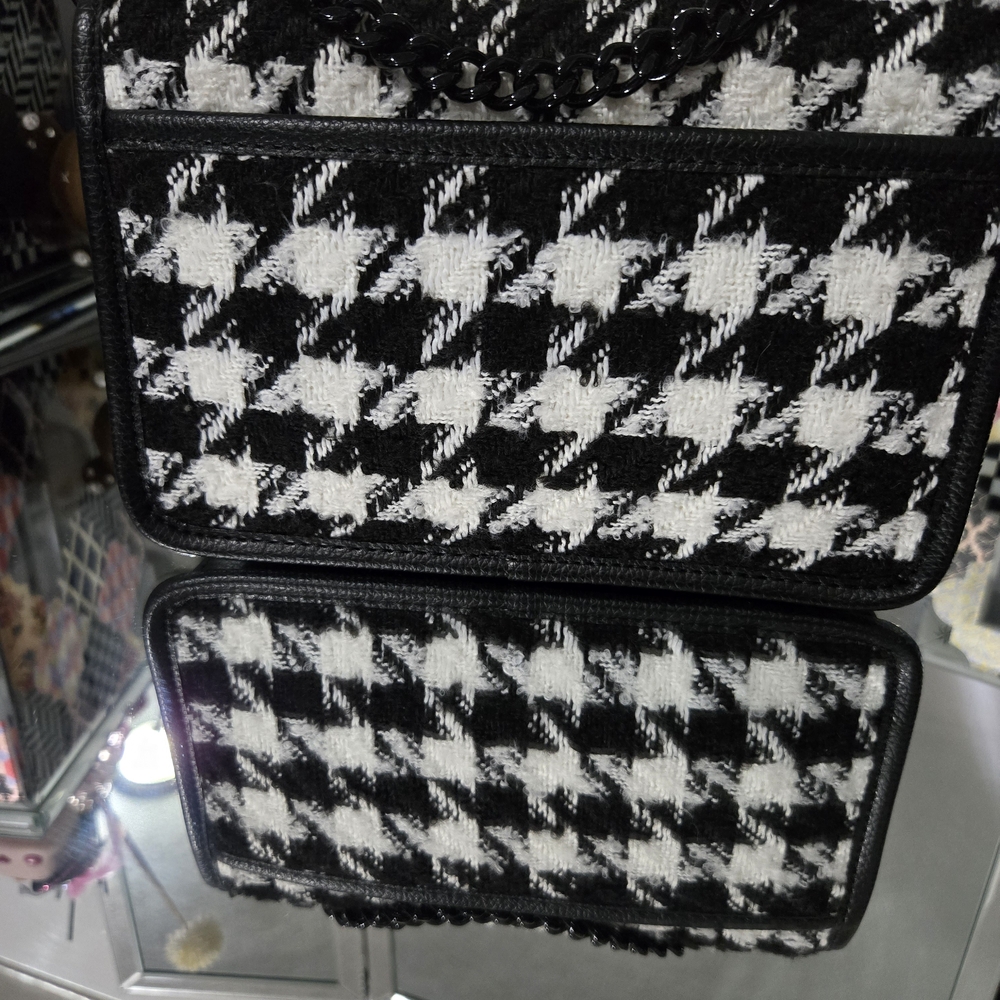 DKNY Black and White Houndstooth Crossbody Bag - Picture 3 of 6